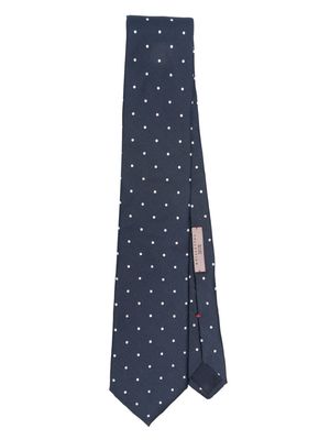 Lady Anne polka dot silk tie - Blue