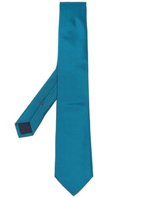 Lady Anne satin-finish silk tie - Blue