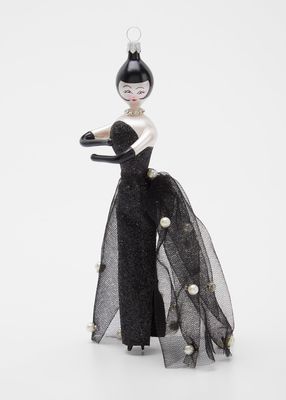 Lady in Black Pearl Dress Ornament