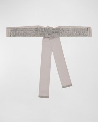 Lady Rhinestone-Embellished Self-Tie Belt