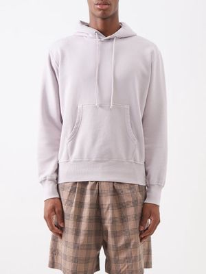 Lady White Co. - Dropped-shoulder Cotton-jersey Hooded Sweatshirt - Mens - Purple