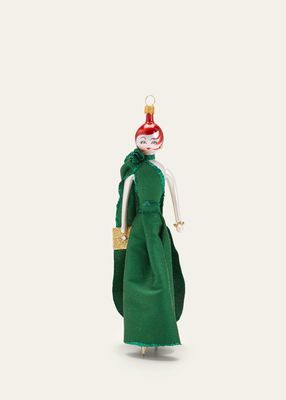 Lady with Green Emerald Dress Ornament