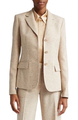Lafayette 148 New York Academy Three-Button Wool Blend Blazer in Sandstone Multi