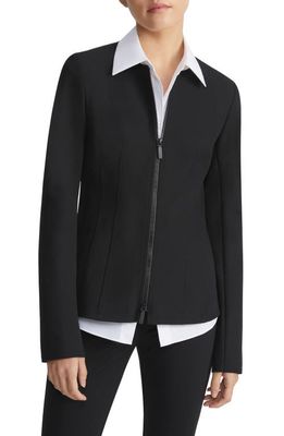 Lafayette 148 New York Acclaimed Stretch Fitted Zip Jacket in Black