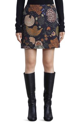 Lafayette 148 New York Bohemia Bloom Print Miniskirt in Black Multi