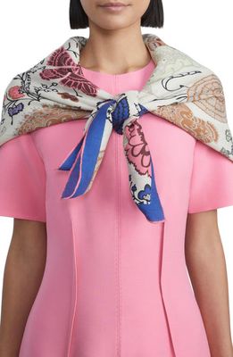 Lafayette 148 New York Bohemia Bloom Tapestry Print Reversible Cashmere & Silk Scarf in Buff Multi