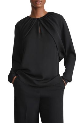 Lafayette 148 New York Bolero Sleeve Silk Top in Black