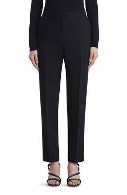Lafayette 148 New York Clinton Satin Stripe Virgin Wool & Silk Ankle Trousers in Black