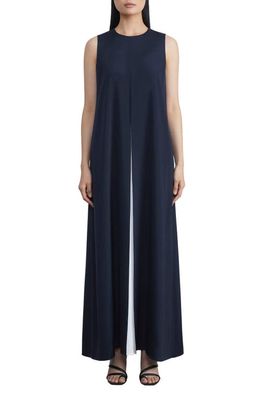 Lafayette 148 New York Colorblock A-Line Maxi Dress in Navy/Cloud