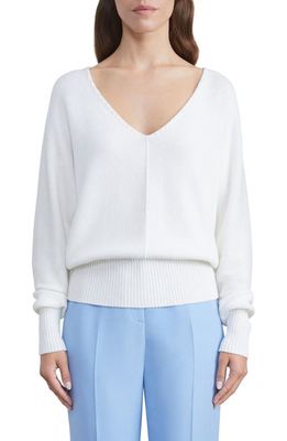 Lafayette 148 New York Dolman Sleeve Cotton & Silk Sweater in Cloud