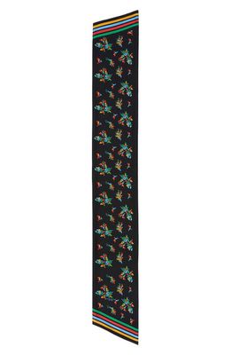 Lafayette 148 New York Floral Frost Silk Twilly Scarf in Black Multi