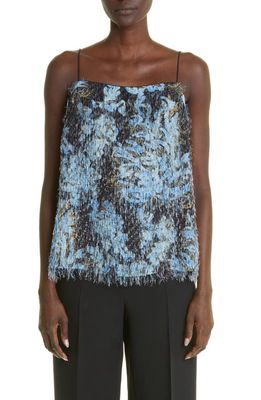 Lafayette 148 New York Floral Frost Toile Fringe Camisole in Black Multi