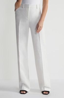 Lafayette 148 New York Gates Full Length Straight Leg Linen Trousers in White