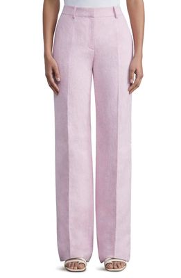 Lafayette 148 New York Gates Linen & Silk Trousers in Pink Madder Multi