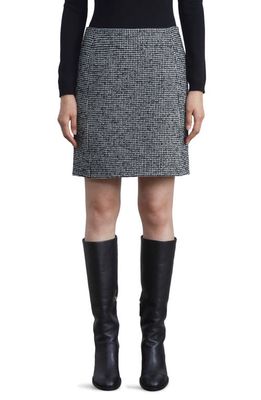 Lafayette 148 New York Houndstooth Wool Blend Miniskirt in Black Multi
