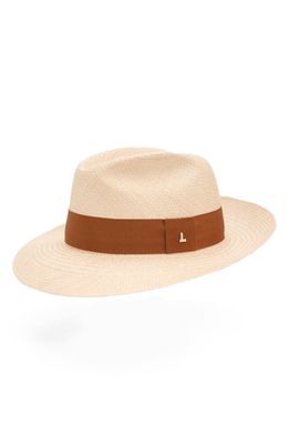 Lafayette 148 New York Icon Straw Panama Hat in Beige/Copper