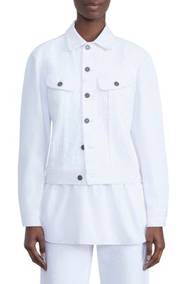 Lafayette 148 New York Laight Crop Nonstretch Denim Jacket in White