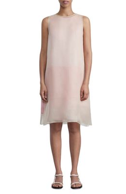 Lafayette 148 New York Layered Silk Organza A-Line Dress in Dune/Pink