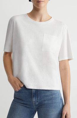 Lafayette 148 New York Linen & Cotton Pocket T-Shirt in White