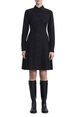 Lafayette 148 New York Long Sleeve Fit & Flare Shirtdress in Black
