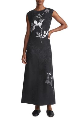 Lafayette 148 New York Metallic Floral Jacquard Dress in Black Multi