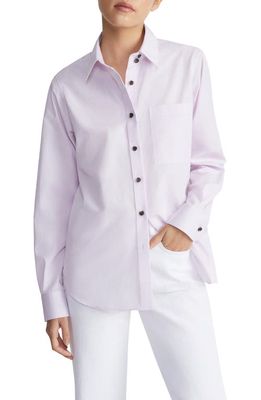 Lafayette 148 New York Microgingham Cotton Poplin Button-Up Shirt in Dried Blossom Multi