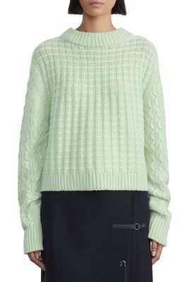 Lafayette 148 New York Mixed Stitch Cashmere Sweater in Mint