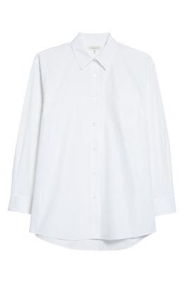 Lafayette 148 New York Oversize Organic Cotton Poplin Boyfriend Shirt in White