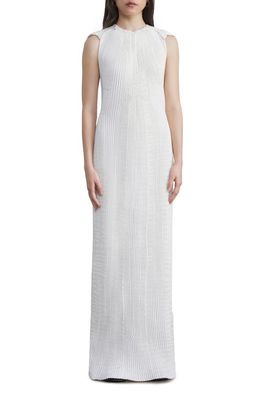 Lafayette 148 New York Pleated Cap Sleeve Gown in Cloud