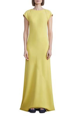 Lafayette 148 New York Plunge Back Cady Gown in Bright Citrine