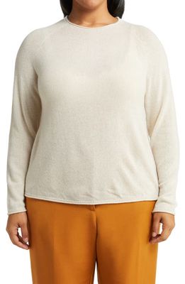 Lafayette 148 New York Raglan Sleeve Cashmere Sweater in Buff Melange