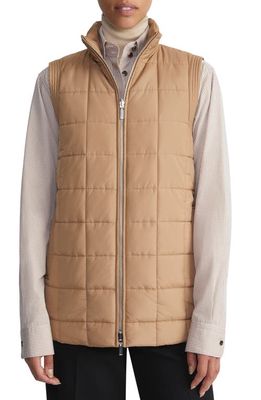 Lafayette 148 New York Reversible Quilted Vest in Camel