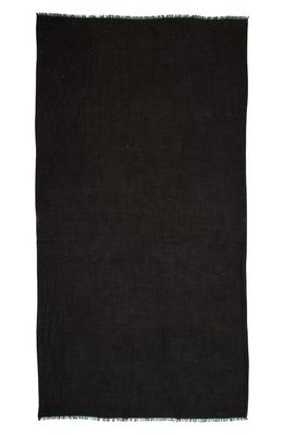 Lafayette 148 New York Sequin Embellished Wool Blend Fringe Scarf in Black
