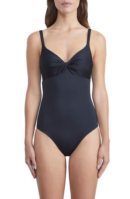 Lafayette 148 New York Twist One-Piece Swimsuit in Black