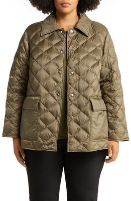 Lafayette 148 New York Water Repellent Reversible Quilted Down Jacket in Ficus