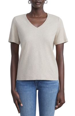 Lafayette 148 New York Women's James V-Neck Linen & Cotton T-Shirt in Taupe