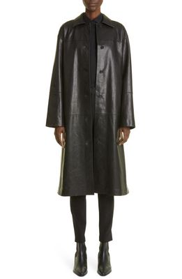 Lafayette 148 New York Women's Prescott Lambskin Leather Trench Coat in Black