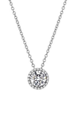 Lafonn Birthstone Halo Pendant Necklace in April Diamond /Silver