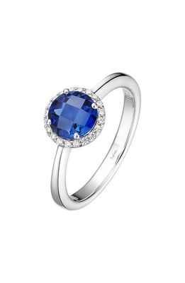 Lafonn Birthstone Halo Ring in September Sapphire /Silver