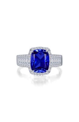 Lafonn Fancy Lab Created Sapphire & Simulated Diamond Halo Ring in Blue