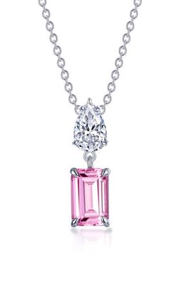 Lafonn Fancy Lab Grown Sapphire Pendant Necklace in Pink