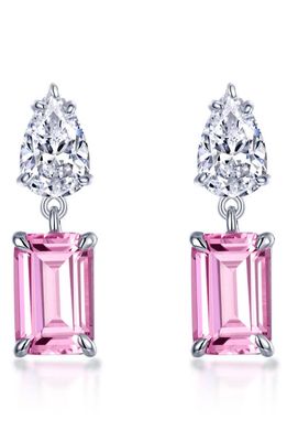 Lafonn Lab Created Sapphire Drop Earrings in Pink