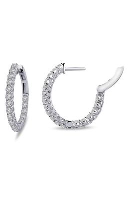 Lafonn 'Lassaire' Oval Hoop Earrings in Silver