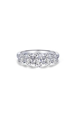 Lafonn Oval Five-Stone Simulated Diamond Ring in White