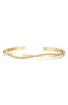 Lafonn Pavé Simulated Diamond Twisted Bangle Bracelet in White/Gold
