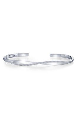 Lafonn Pavé Simulated Diamond Twisted Bangle Bracelet in White/Silver