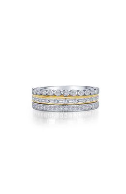 Lafonn Set of 3 Simulated Diamond Stackable Rings in Gold/Silver