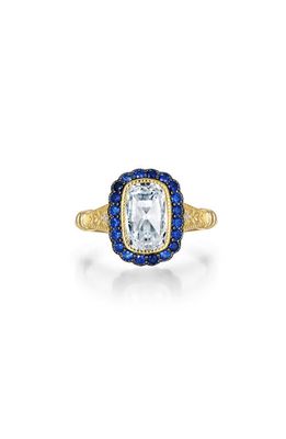 Lafonn Simulated Diamond & Sapphire Art Deco Ring in White