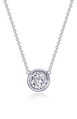Lafonn Simulated Diamond Bezel Set Pendant Necklace in White