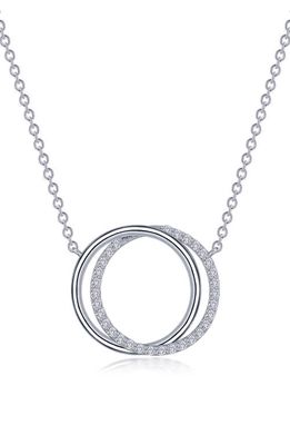 Lafonn Simulated Diamond Double Circle Necklace in White